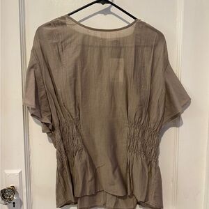 NWT H&M Taupe Blouse with Ruched Details